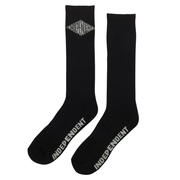 Independent Diamond Groundwork Mens Crew Socks- Black