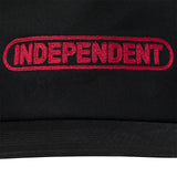 Independent Baseplate Snapback Unstructured Mid Unisex Hat- Black