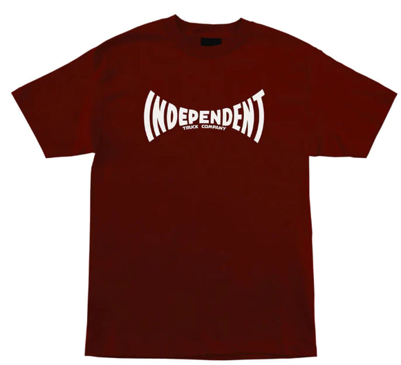 Independent Span T-Shirt- Burgundy/White