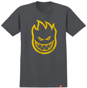 Spitfire Big Head T-shirt/ Charcoal + Yellow